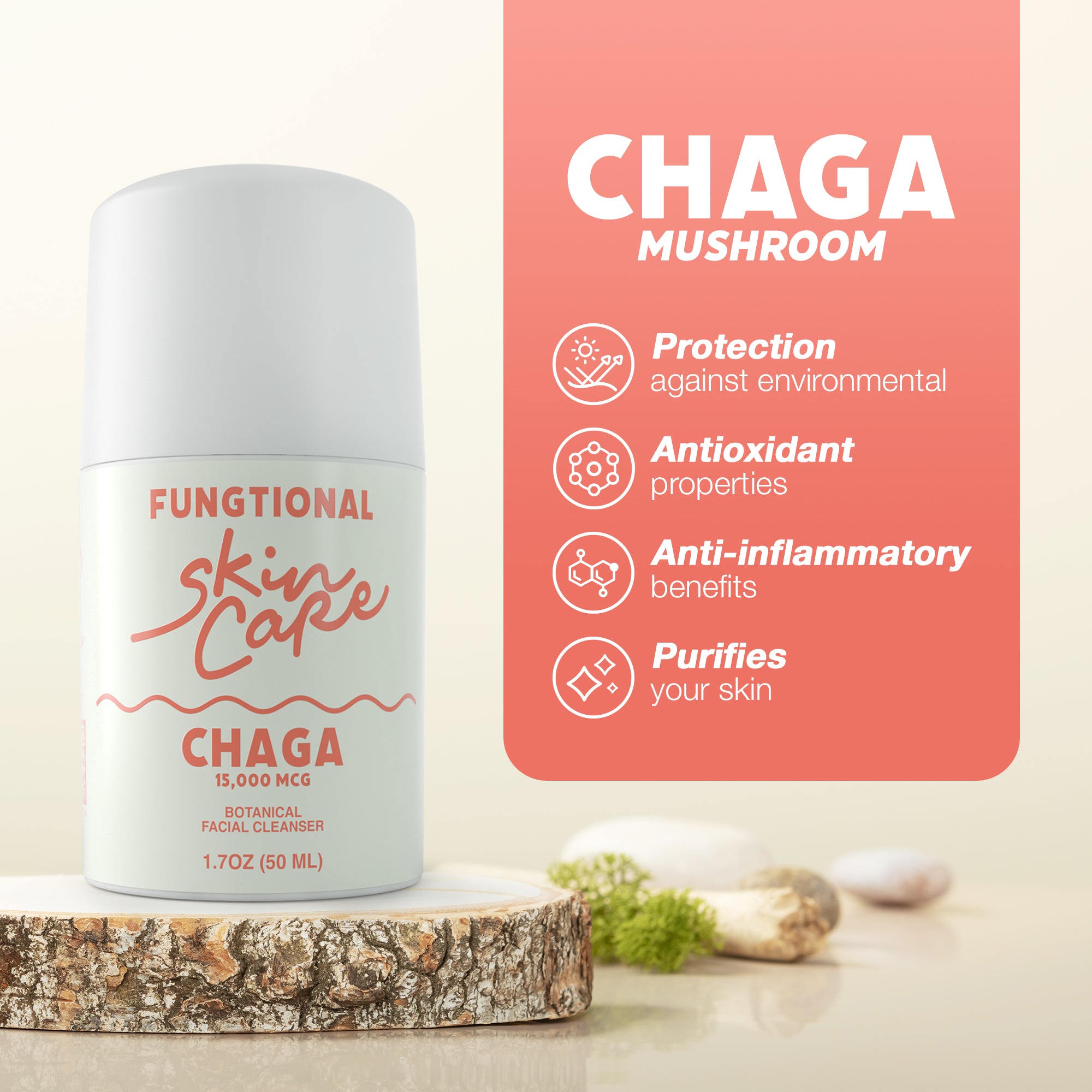 Chaga Cleanser - Antioxidant Face Wash for Radiant and Clear Skin
